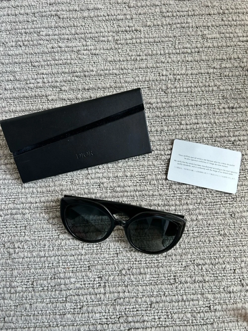 Dior Black Sunglasses with Gold Logo Accent - Picture 2 of 3